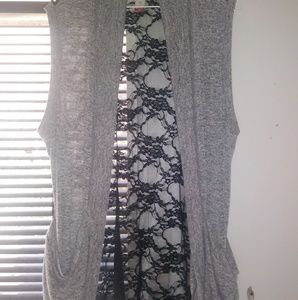 Gray/black cardigan